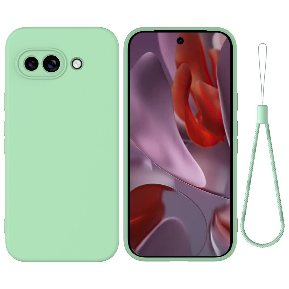 Matt Google Pixel 9a skal av flytande silikon - Grön