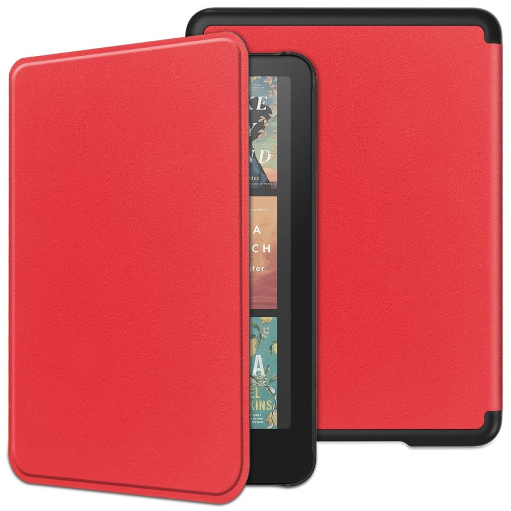 Amazon Kindle Paperwhite (2024) Fodral Stöttålig och PU E-Reader Cover Stödjer Auto Wake / Sleep - Röd
