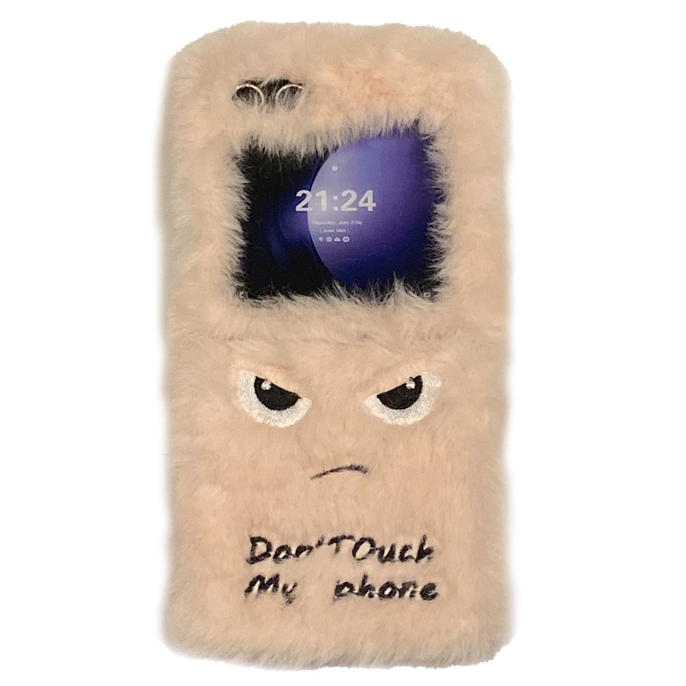 KJS-020 Samsung Galaxy Z Flip6 5G Fodral Humoristiskt ansikte Mjuk plysch Hård Stötskyddande Telefonskal - Rosa