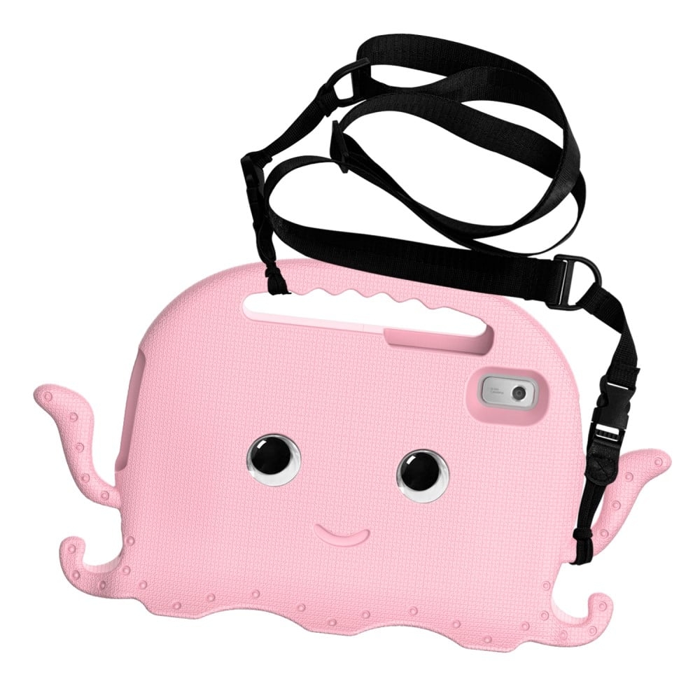 Lenovo Tab M9 EVA Case Cartoon Octopus Hand Grip Tablet Cover with Shoulder Strap - Pink