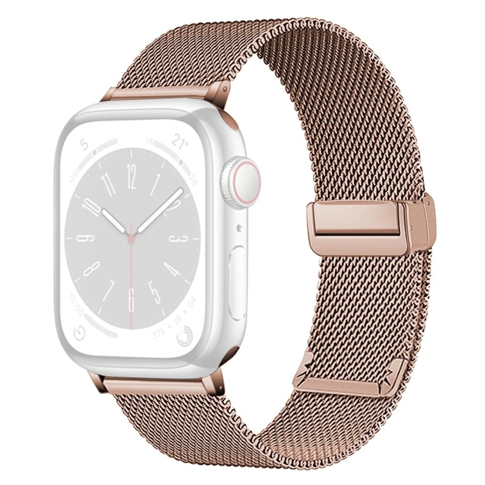 KALEBOL Klockarmband med magnetiskt spänne Apple Watch Series 10 42 mm armband i rostfritt stål - Roséguld