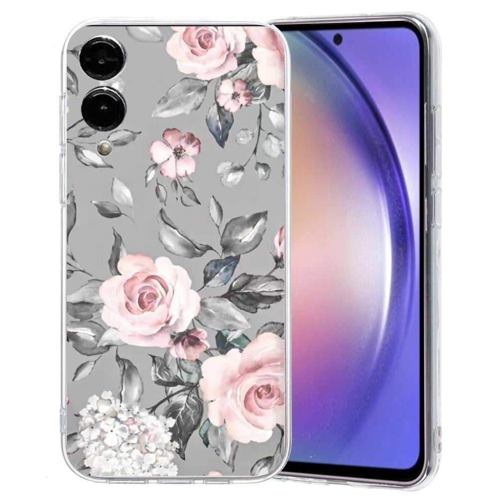 Samsung Galaxy S25 Edge Fodral Mjukt flexibelt bakstycke för telefon Mönsterutskrift - Grå Bottenblommor