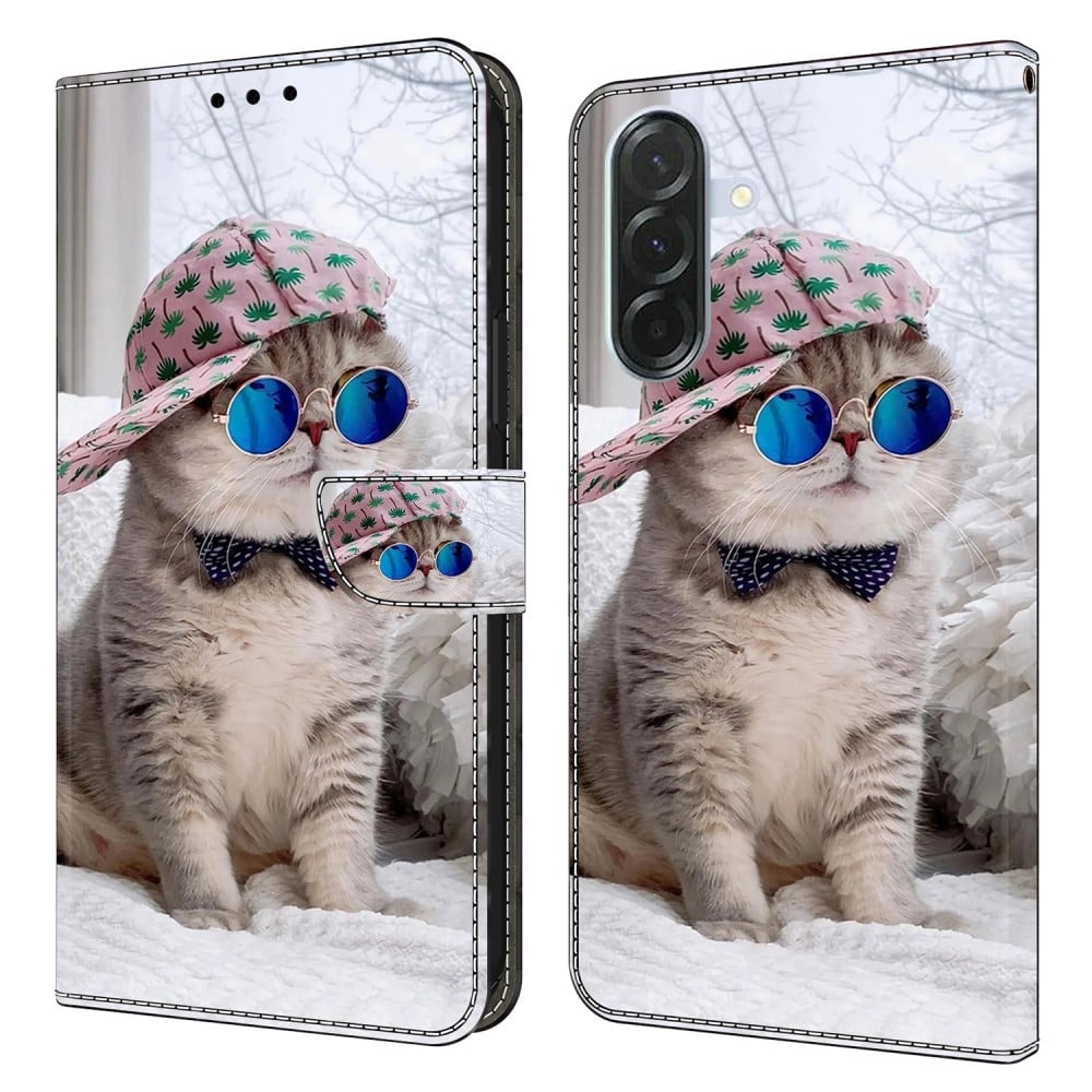 Samsung Galaxy A36 5G Plånboksfodral Mönster Tryck Stativ Läder Flip Telefonskal - Hattkatt