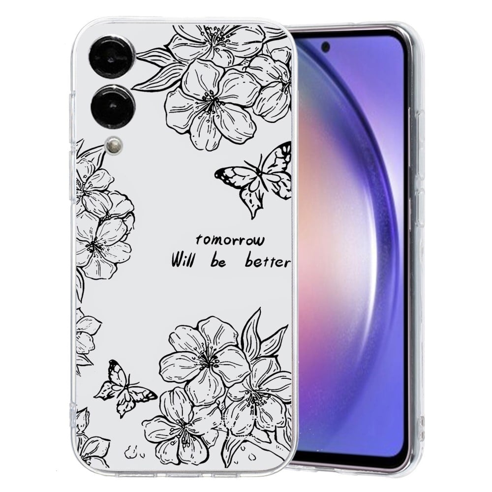 Samsung Galaxy S25 Edge Fodral Mjukt flexibelt bakstycke för telefon Mönsterutskrift - Fjäril Och Blomma