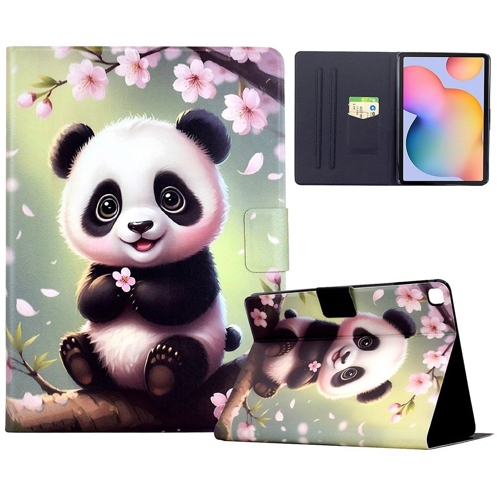 Stativfodral Samsung Galaxy Tab S6 Lite (2024) / (2022) / (2020) (SM-P610 / 615) Mönstertryckt läderfodral för surfplatta - Sakura Panda