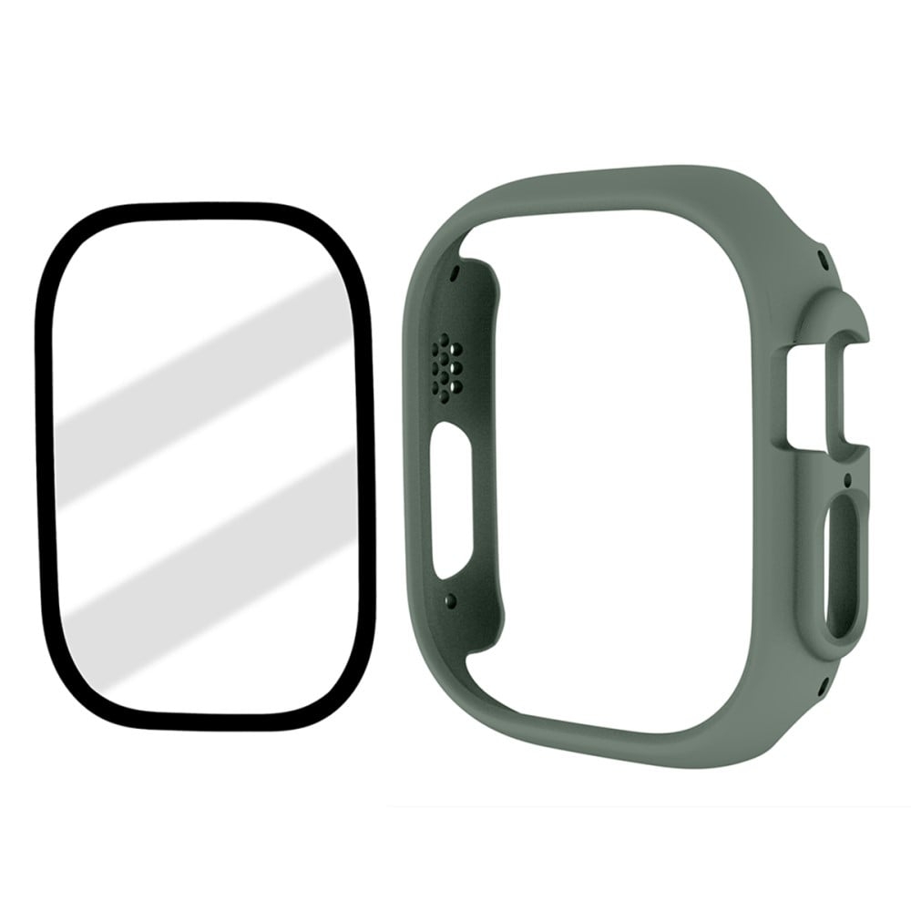 Apple Watch Ultra-deksel med skjermbeskytter i herdet glass - Militærgrønn