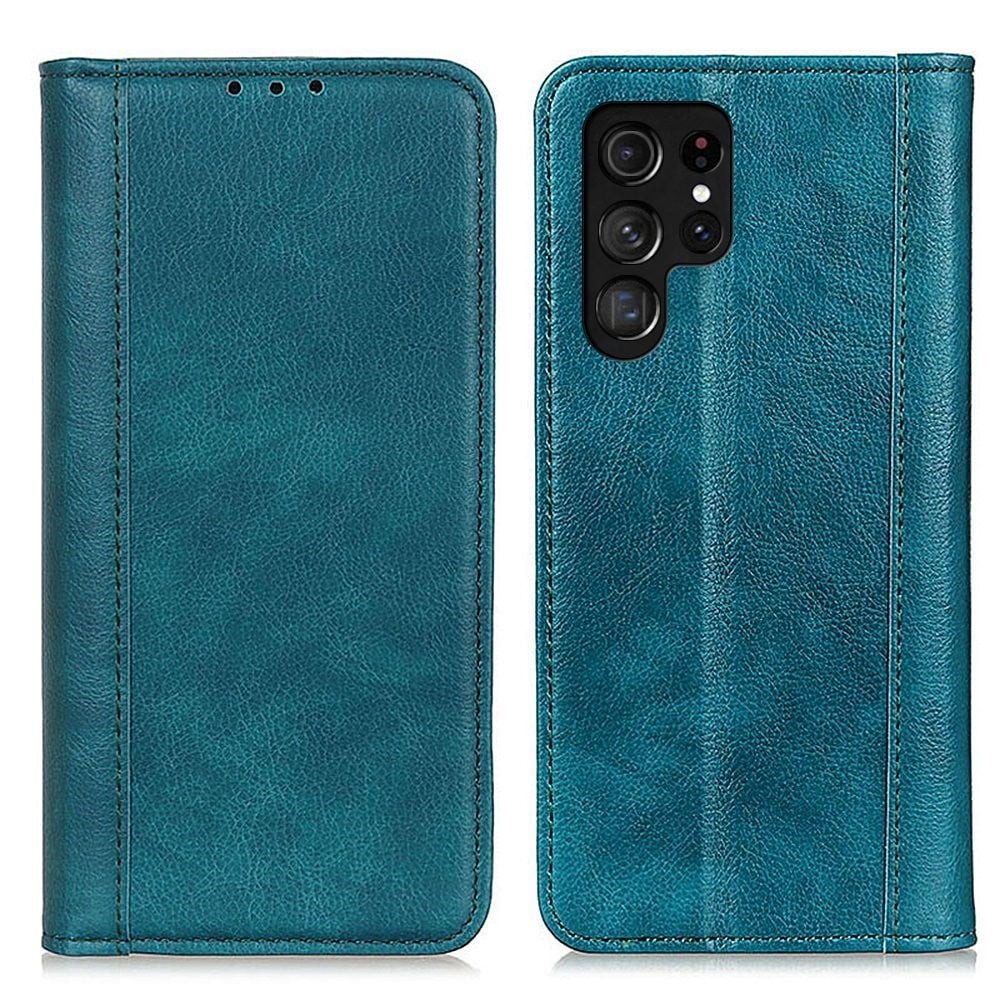 Äkta läder Samsung Galaxy S23 Ultra fodral med magnetisk stängning