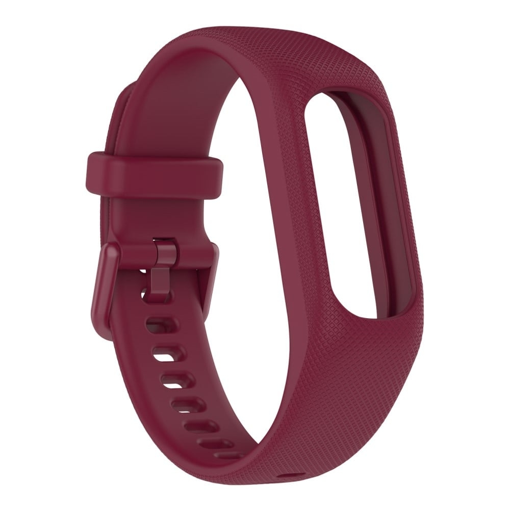 Garmin Vivosmart 5 klockarmband i texturerat silikon - Vinröd