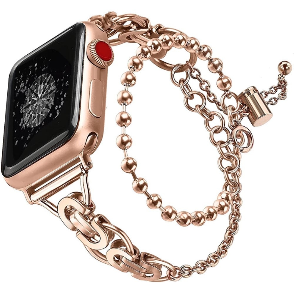 Apple Watch (45mm) muodikas ruostumattomasta teräksestä valmistettu ranneke - Ruusukulta