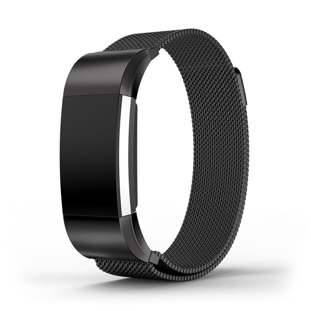 Fitbit Charge 2 Exklusivt metall klockband - Storlek L svart