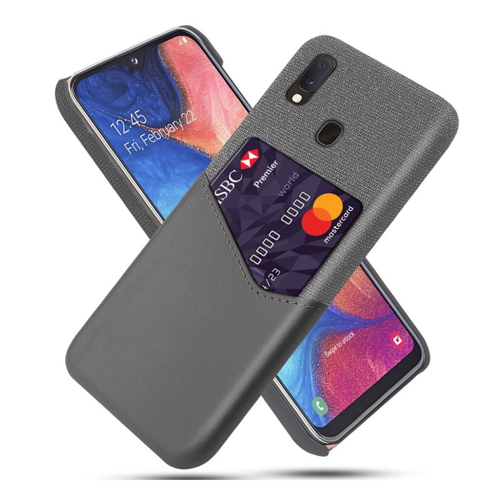 Bofink Samsung Galaxy A20e skal med korthållare - Silver/Grå