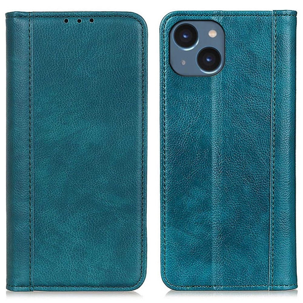 Aito nahkakotelo magneettisuljuksella iPhone 14 - Vihreä
