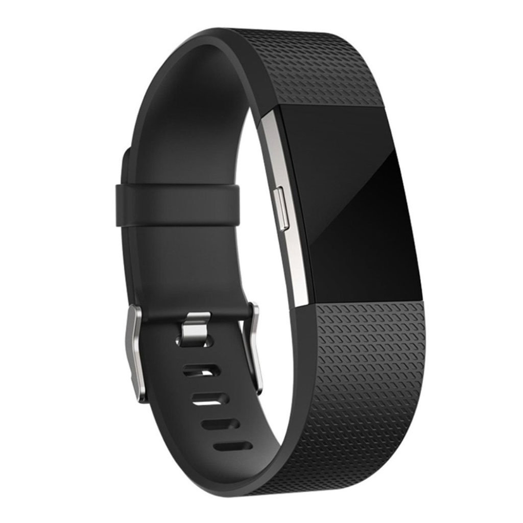 Fitbit Charge 2 klockarmband silikon mjuk miljövänlig - Svart