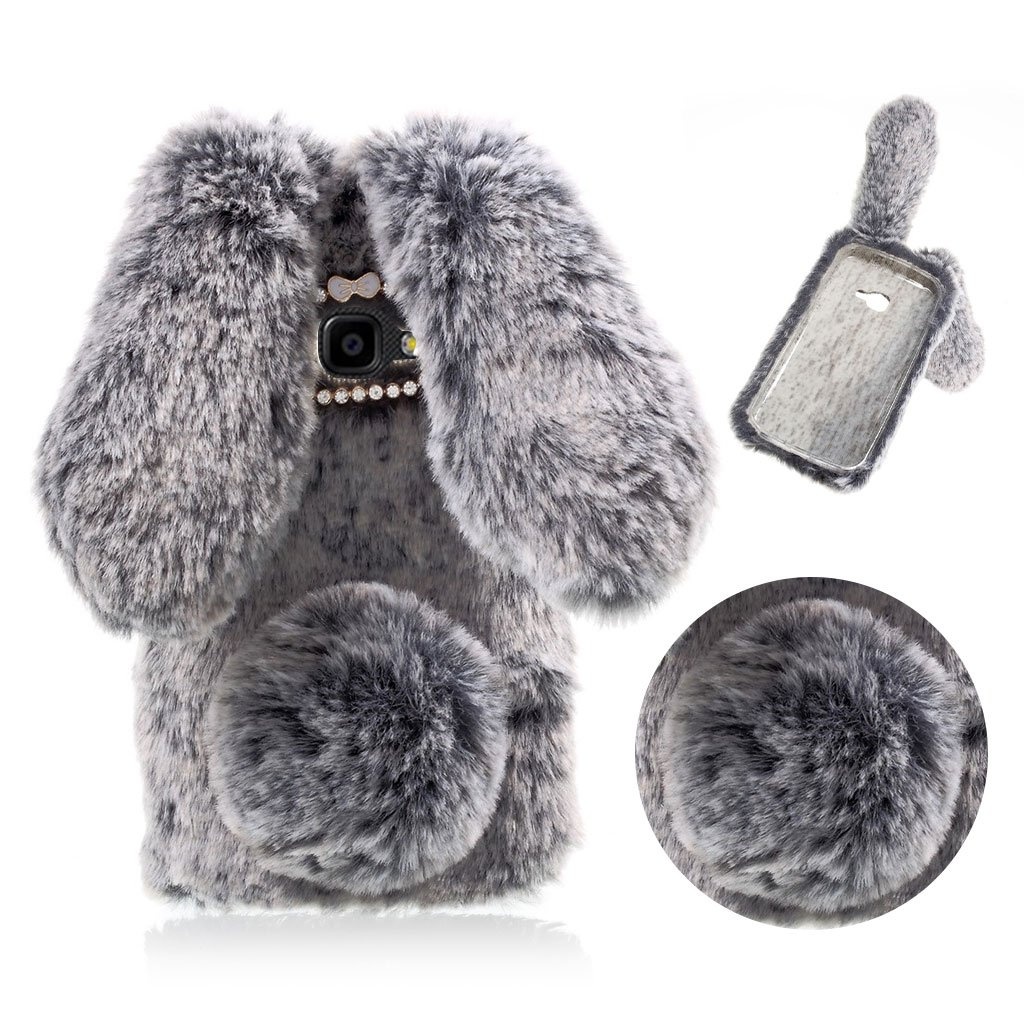 Fluffy Rabbit Samsung Xcover 4 / Samsung Galaxy Xcover 4S skal - Silver/Grå