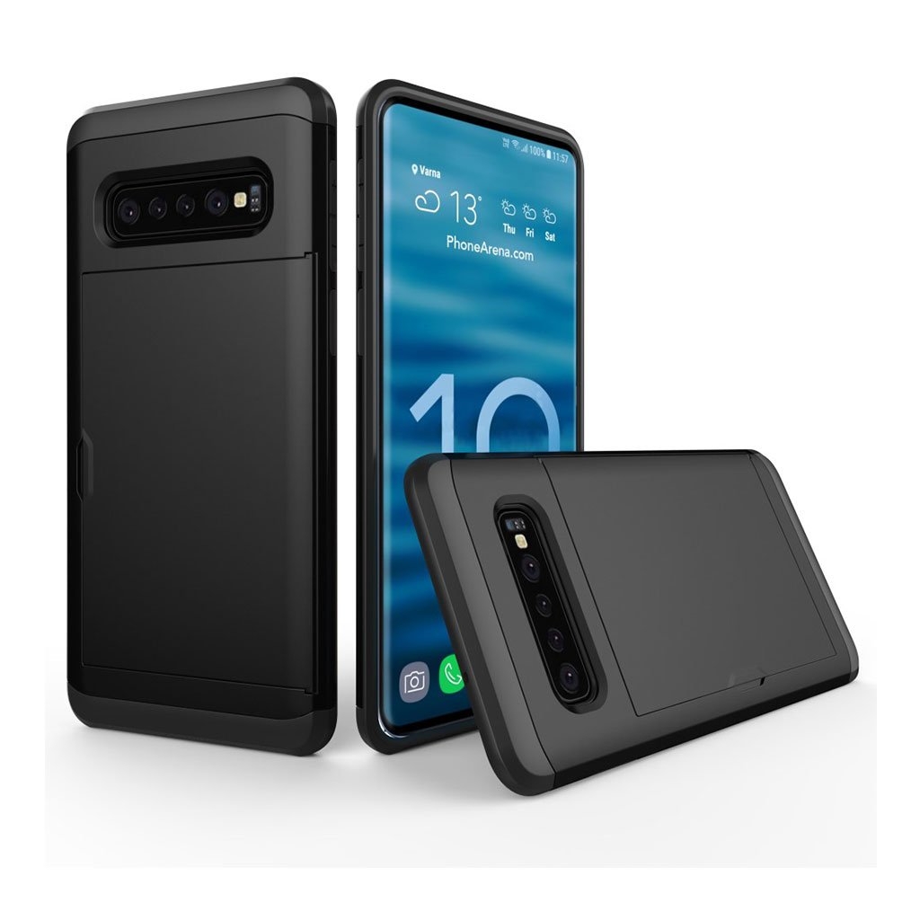 Samsung Galaxy S10 Plus Korthållare hybrid fodral - Svart