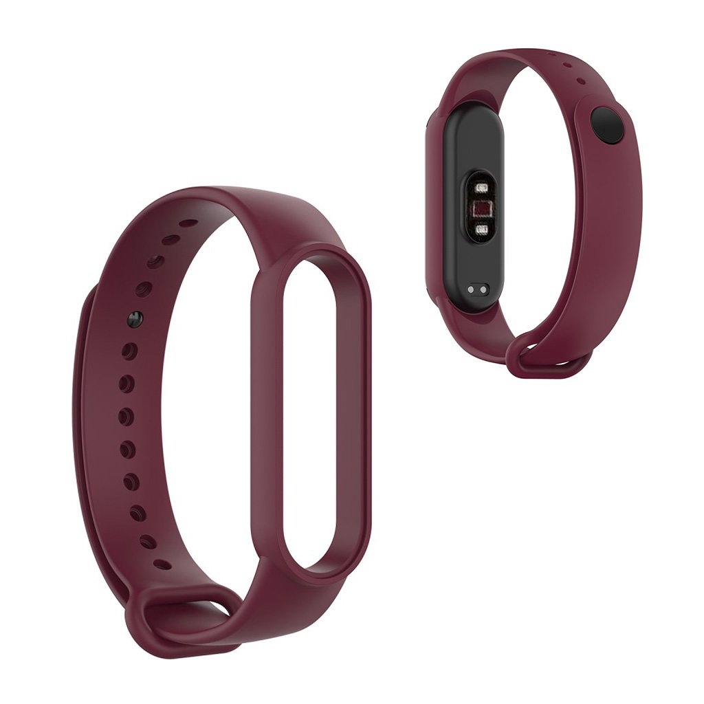 Xiaomi Mi Smart Band 6 / 5 glossy silicone watch band - Wine Red