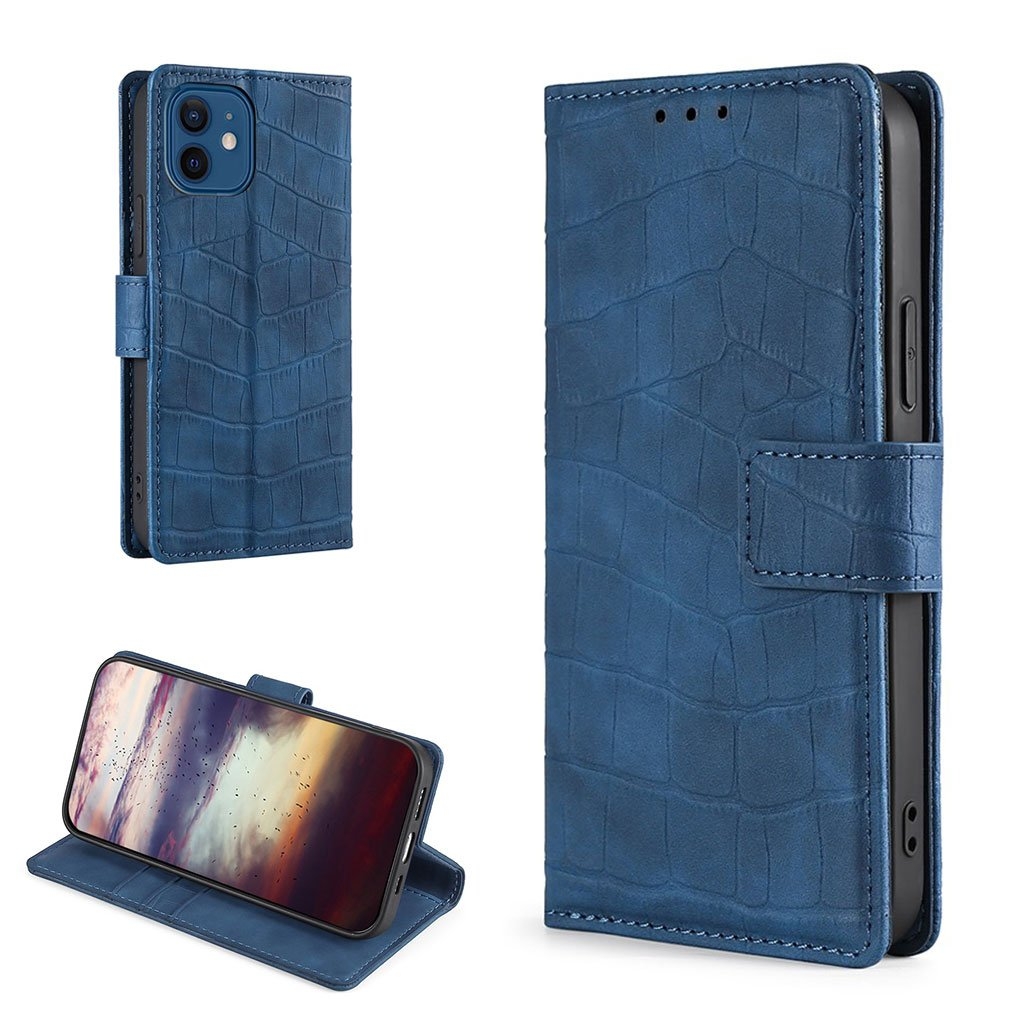 Croco iPhone 12 Pro / iPhone 12 skal - Blå