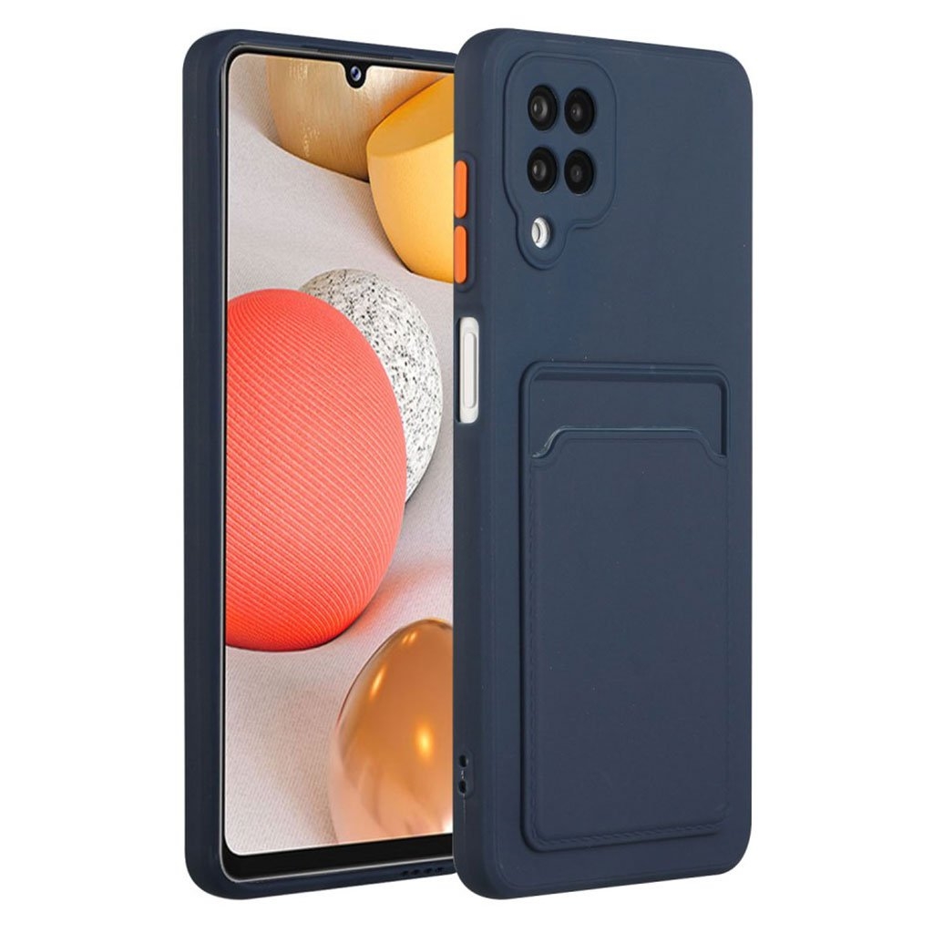 Samsung Galaxy A12 5G skal med korthållare - Blå