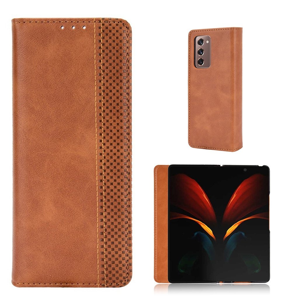 Bofink Vintage läder Samsung Galaxy Z Fold2 5G fodral - Brun