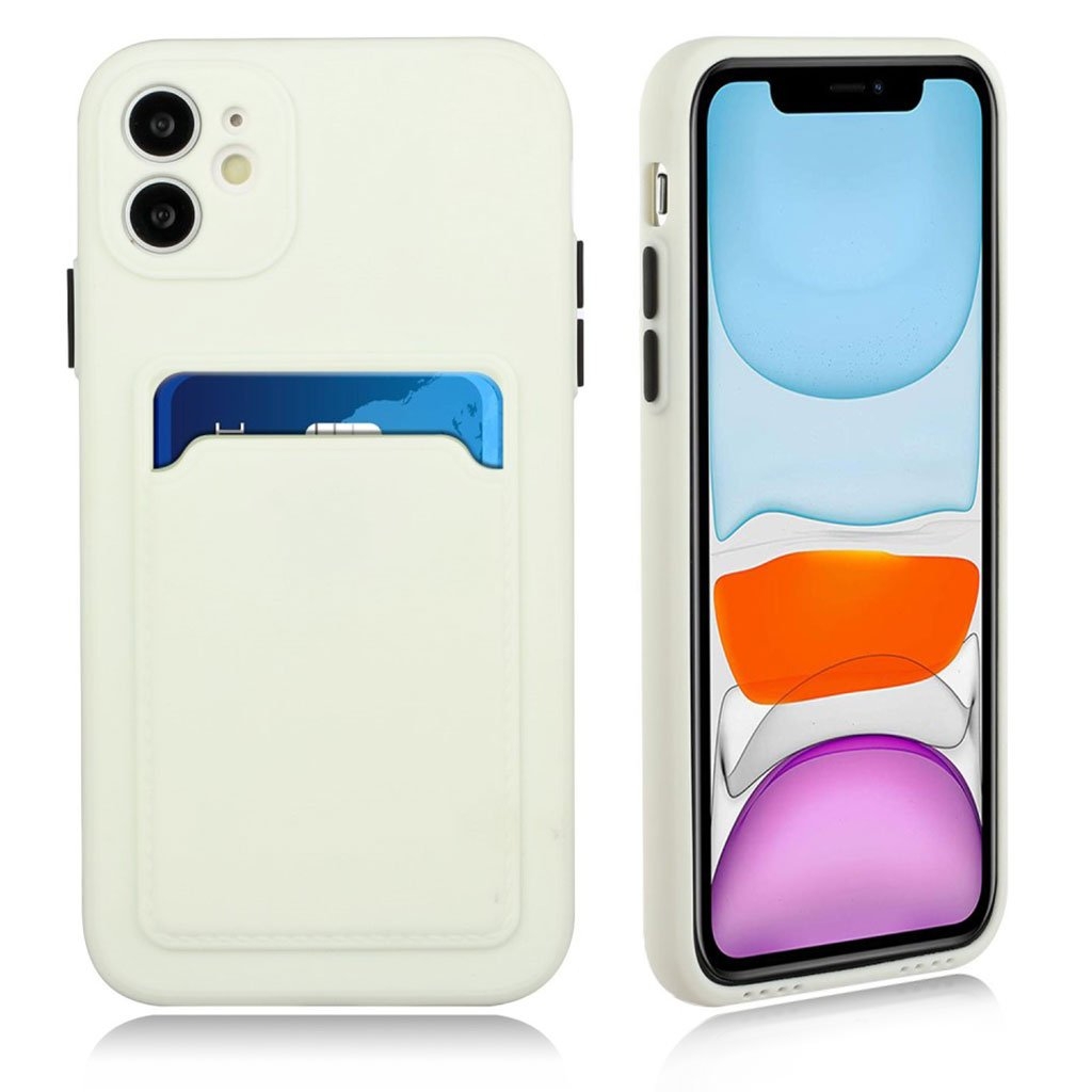 iPhone 12 Mini skal med korthållare - Vit