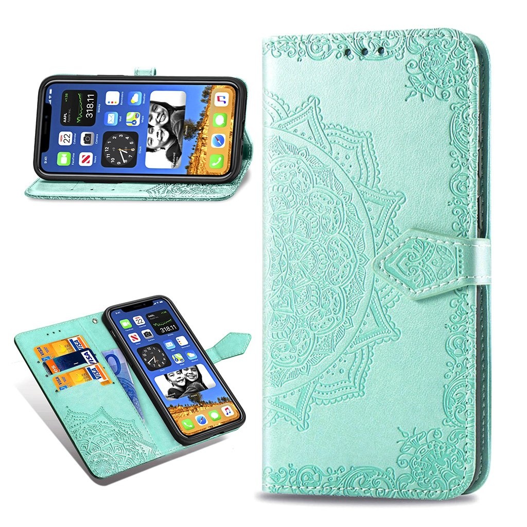 Grøn Mandala Iphone 12 Mini Læderetui