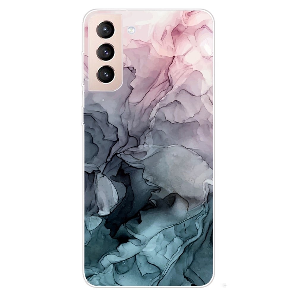 Marmormotiv Samsung Galaxy S22 skal - Rosa Och Gråblå Moln