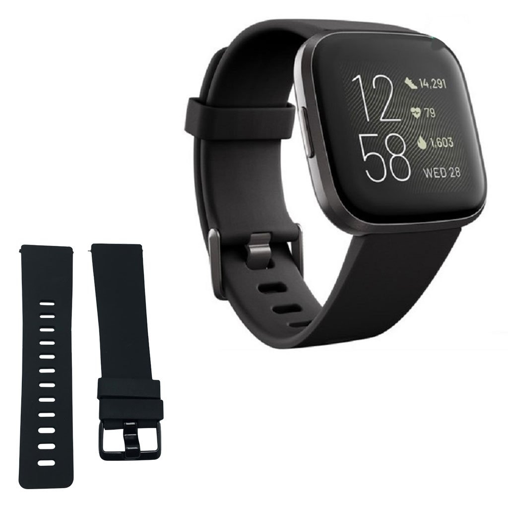 Fitbit Versa / Versa 2 silikon klokkereim - Svart