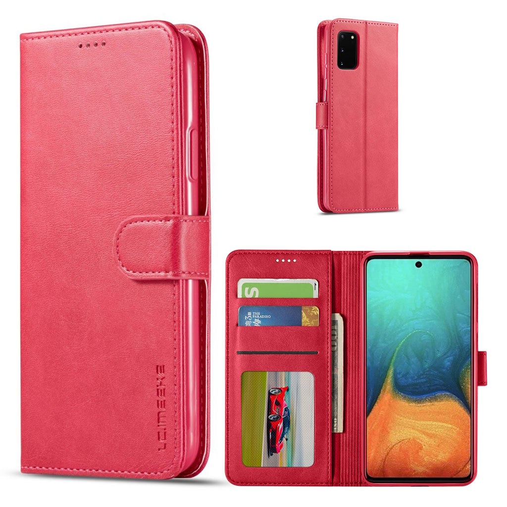 LC.Imeeke läder Samsung Galaxy A41 fodral - Röd