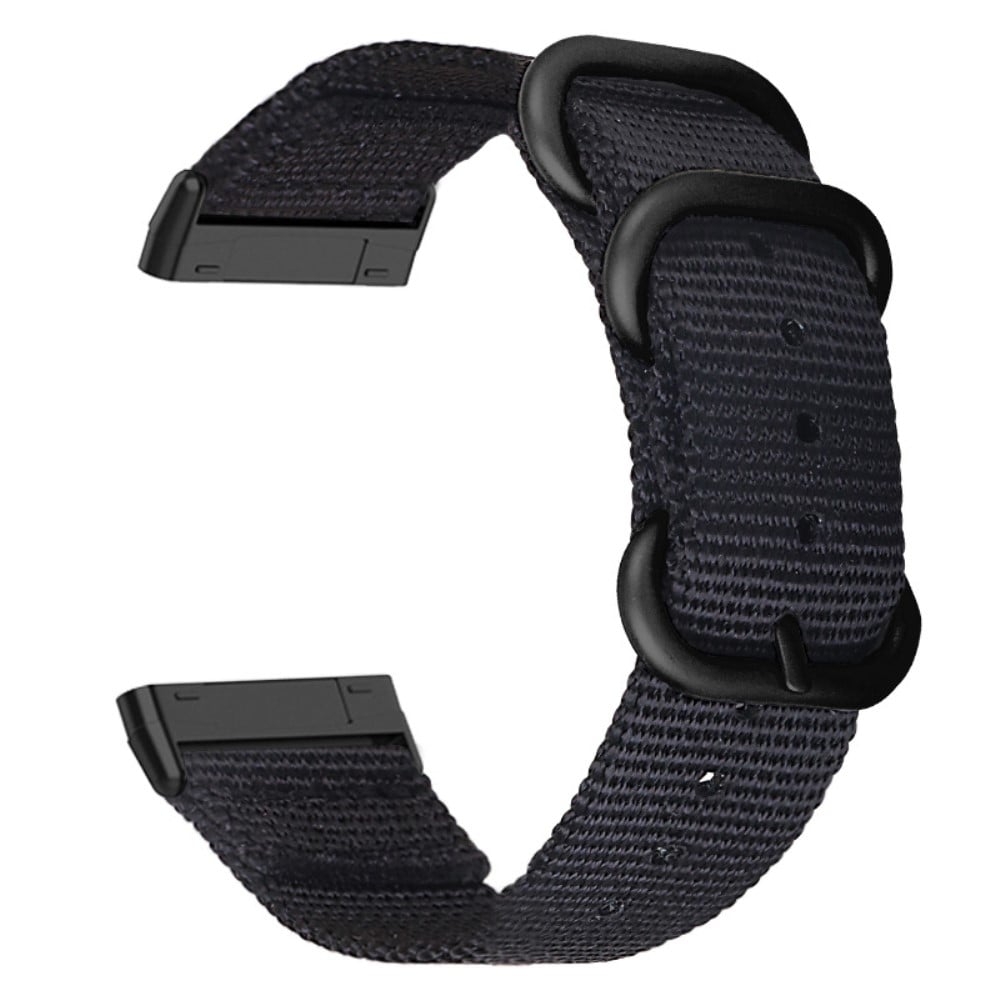 Fitbit Sense 2 / Versa 4 klockarmband i nylon med svart spänne - Svart