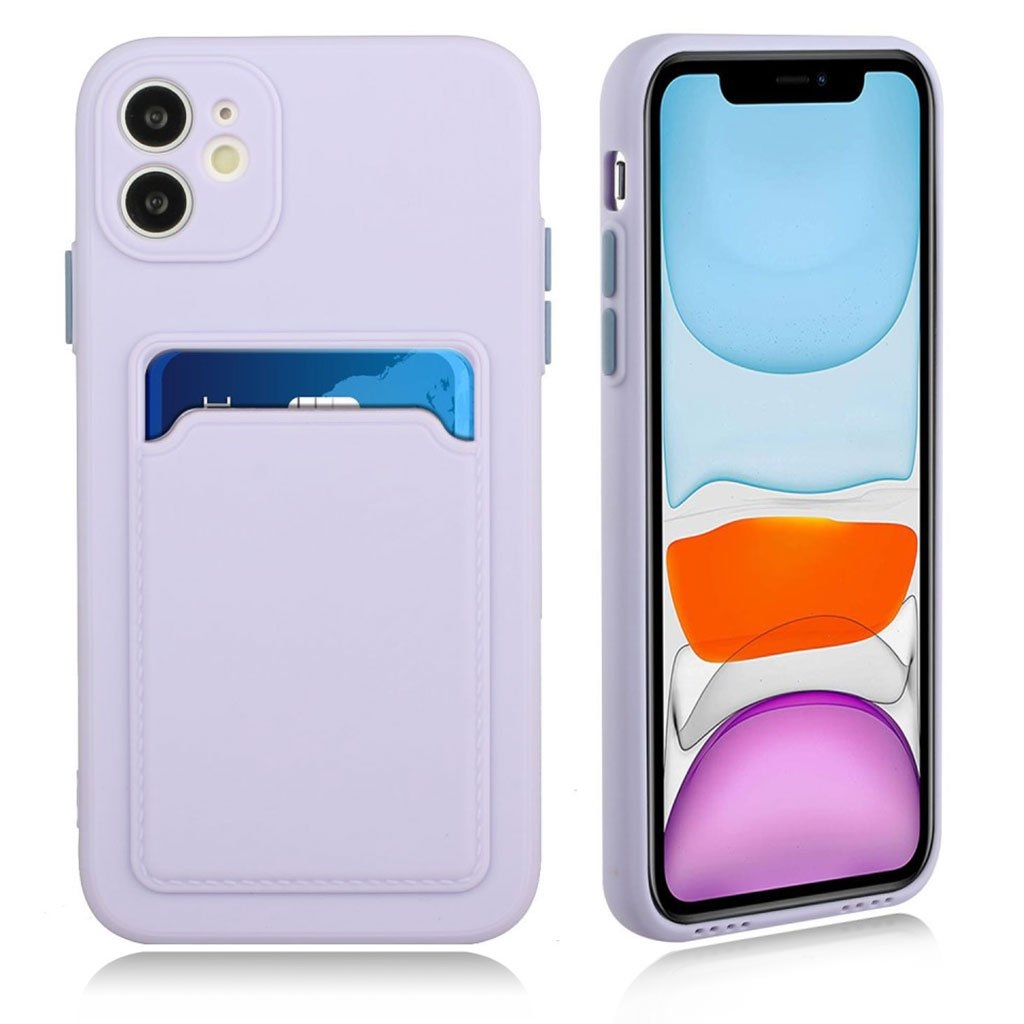 iPhone 12 Mini skal med korthållare - Lila