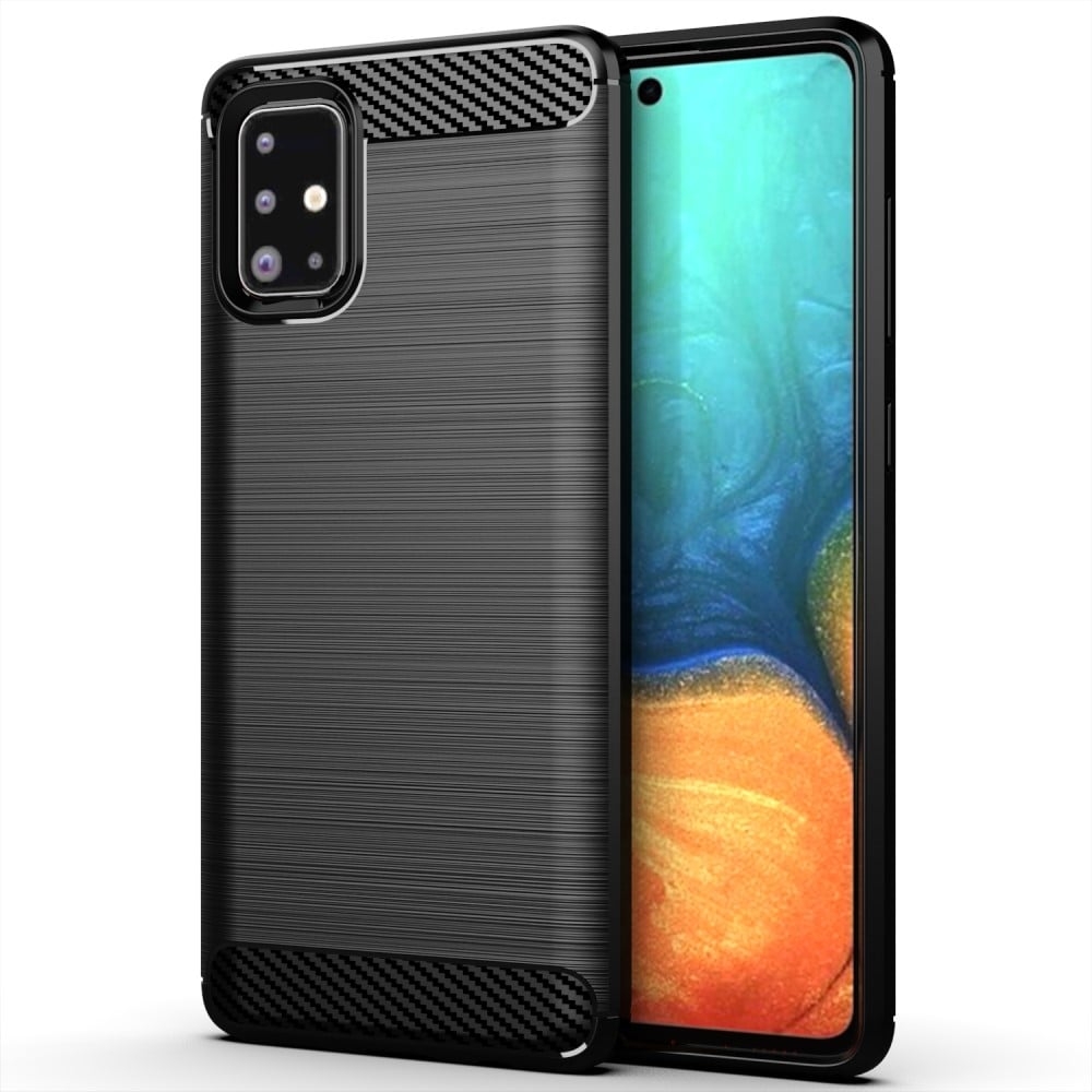 Carbon Flex Samsung Galaxy A71 skal - Svart