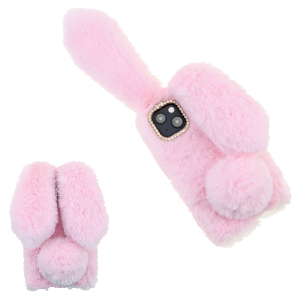 Fluffy Rabbit iPhone 13 Mini skal - Rosa