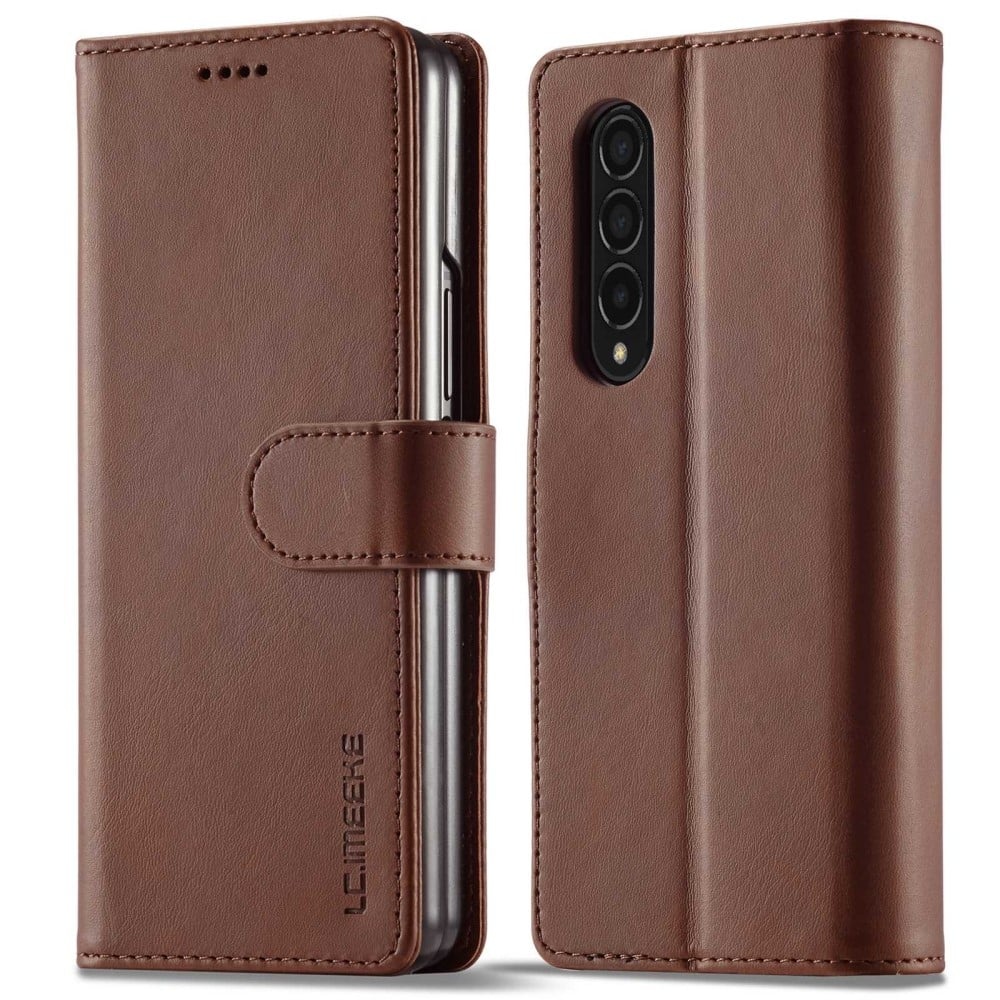 LC.Imeeke läder Samsung Galaxy Z Fold4 fodral - Brun