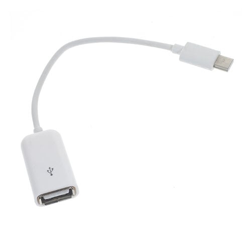 USB 3.1 Type-C hann til USB 2.0 A Hun OTG Kabel - Hvit