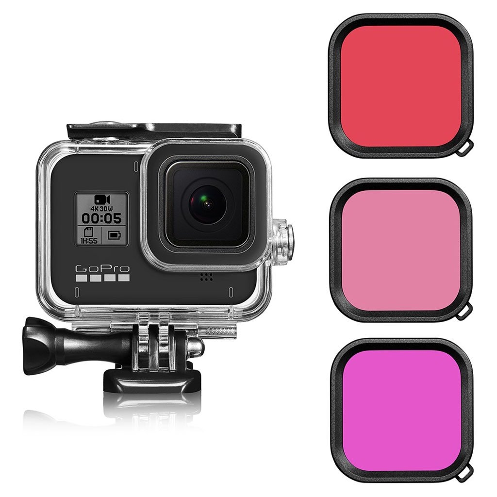 GoPro Hero 8 Black vattentätt fodral med trippellinsfilter