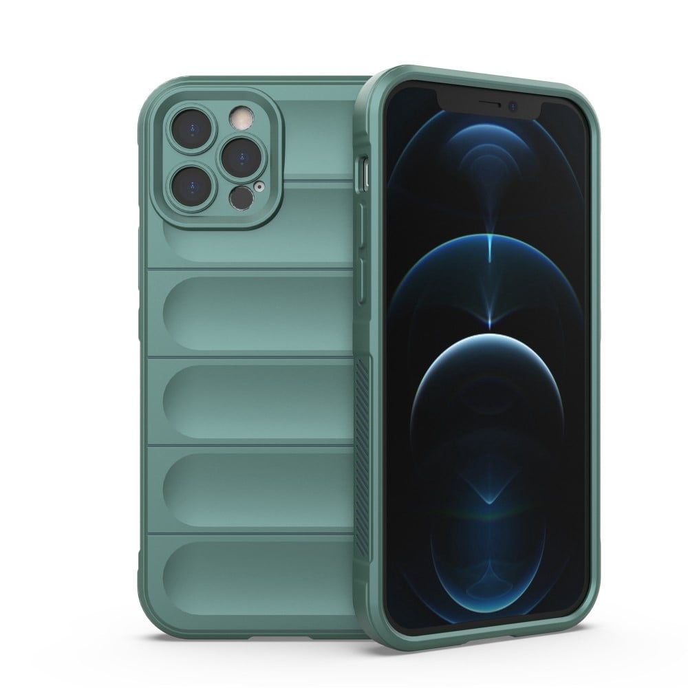 Mjukt greppformat iPhone 12 Pro skal - Grön