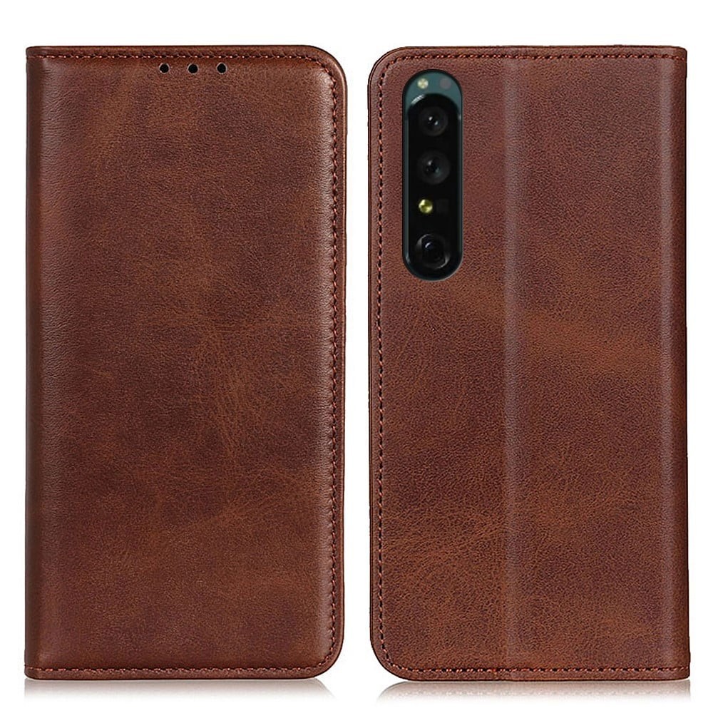 Äkta läder Sony Xperia 1 V fodral - Brun