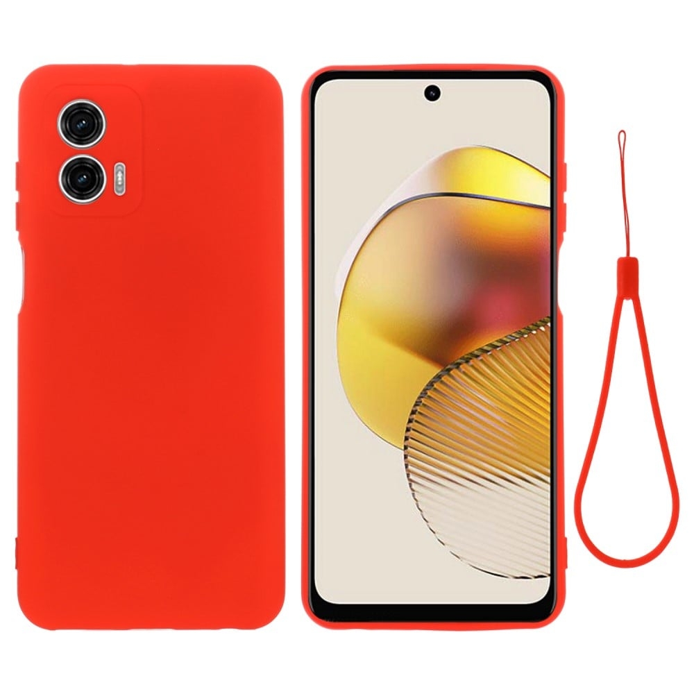 Matt Motorola Moto G73 skal av flytande silikon - Röd