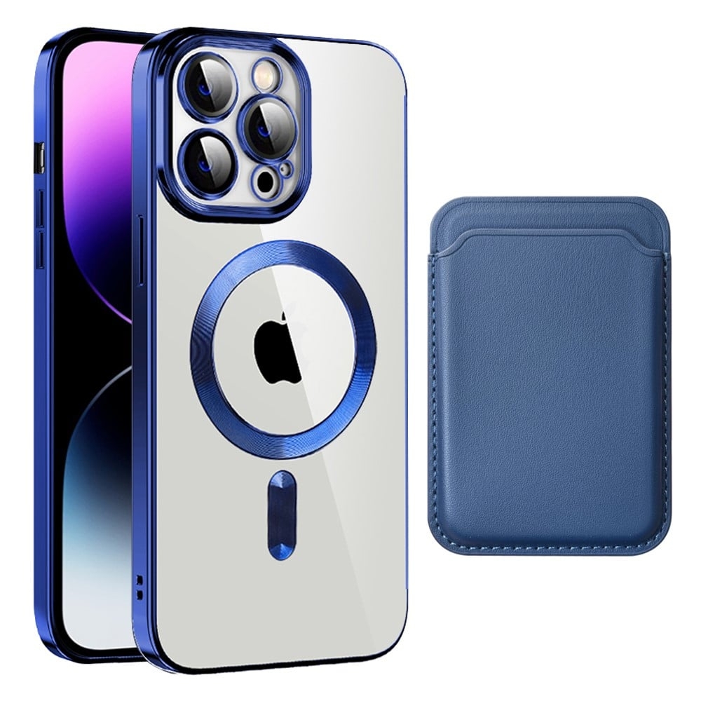 iPhone 14 Pro Max-skal med MagSafe-kompatibilitet och kortpåse - Safir