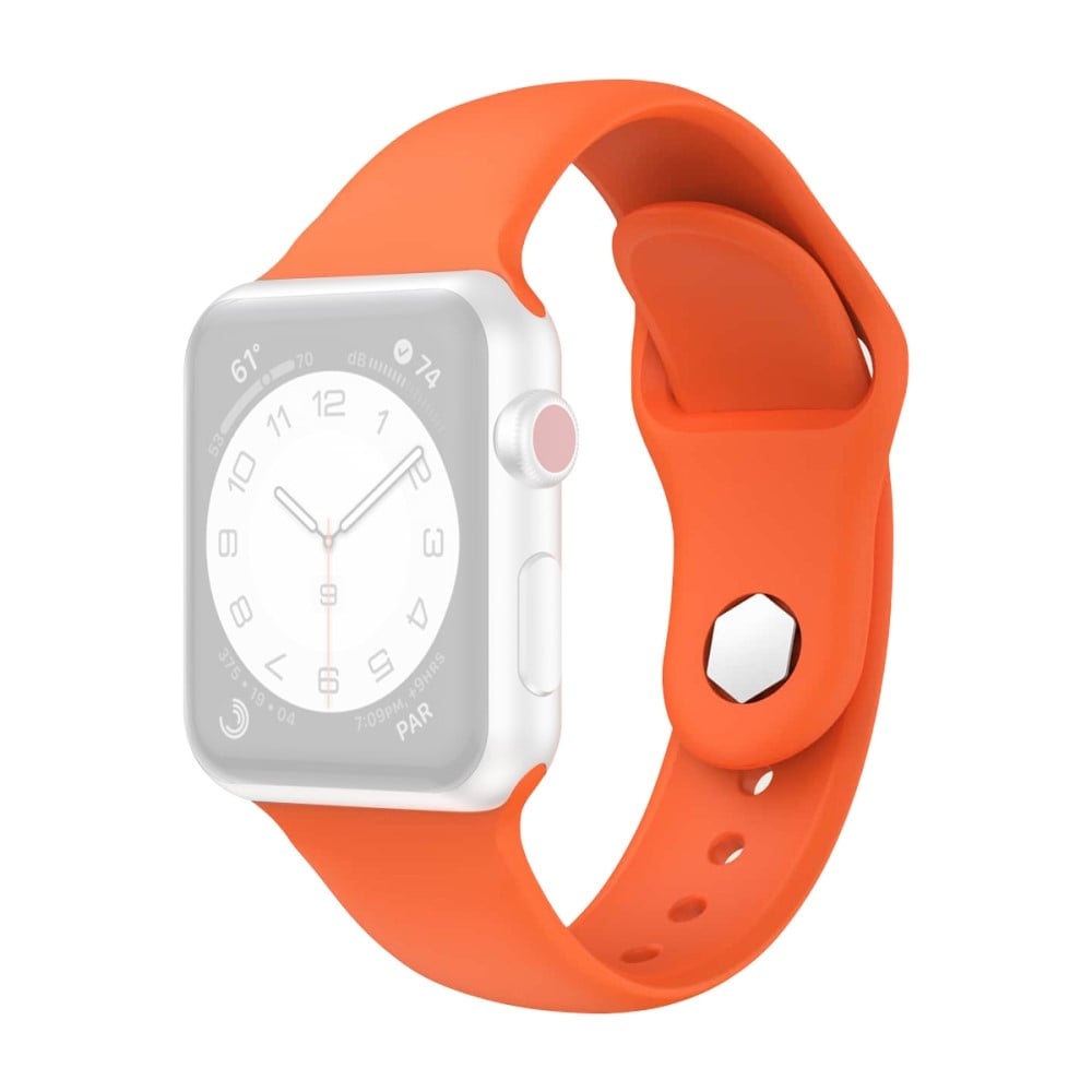 Apple Watch Series 8 (45 mm) silikonrem med sekskantet knott - Oransje