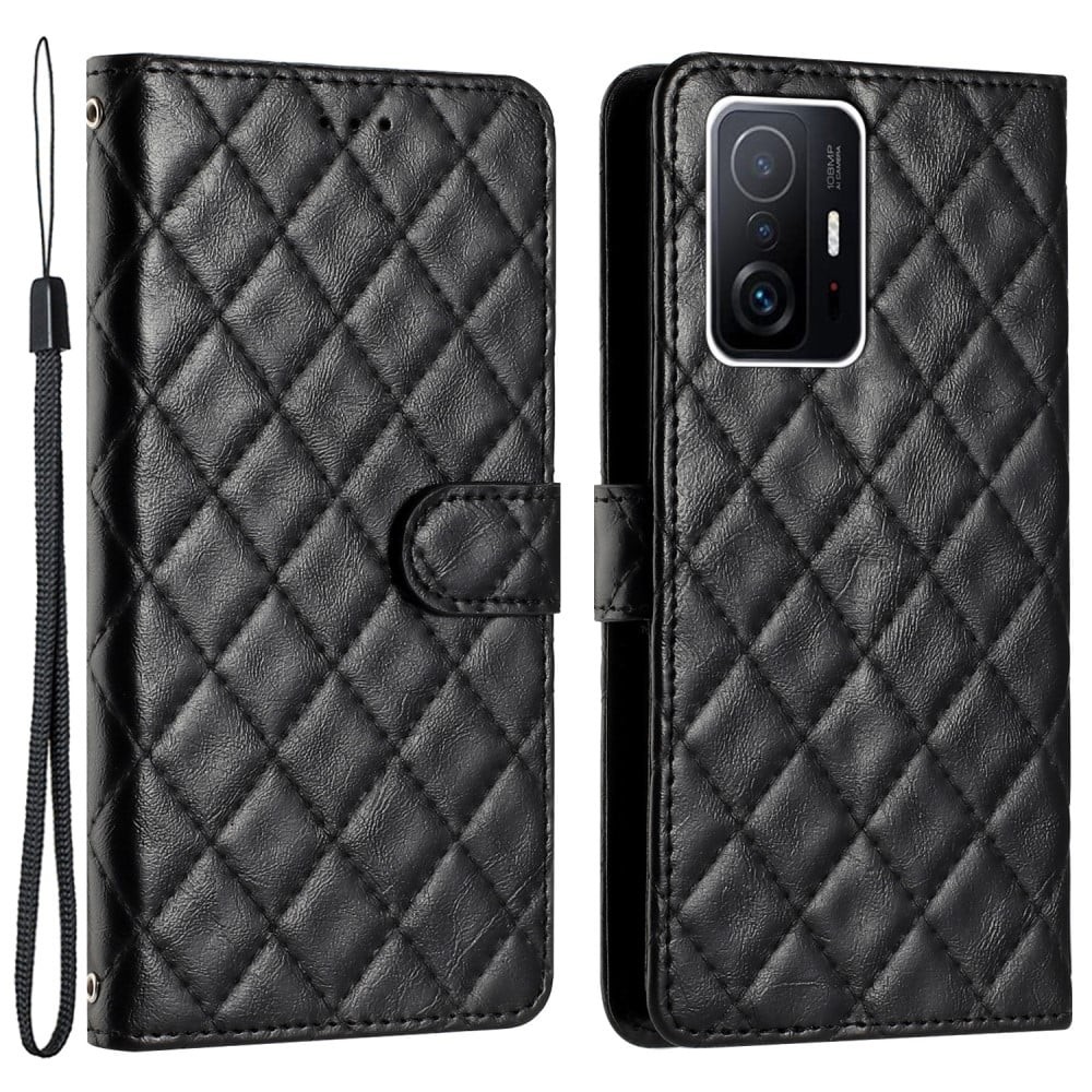 Funksjonelt rombe lommebokdeksel for Xiaomi 11T Pro / Xiaomi 11T - Svart