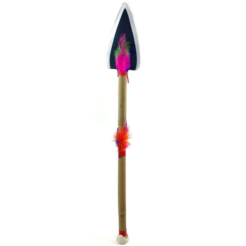 Ursprungsamerikanskt leksaksspjut i bambu – 48 cm – leksaksspjut i bambu i indianstil, längd ca 48 cm