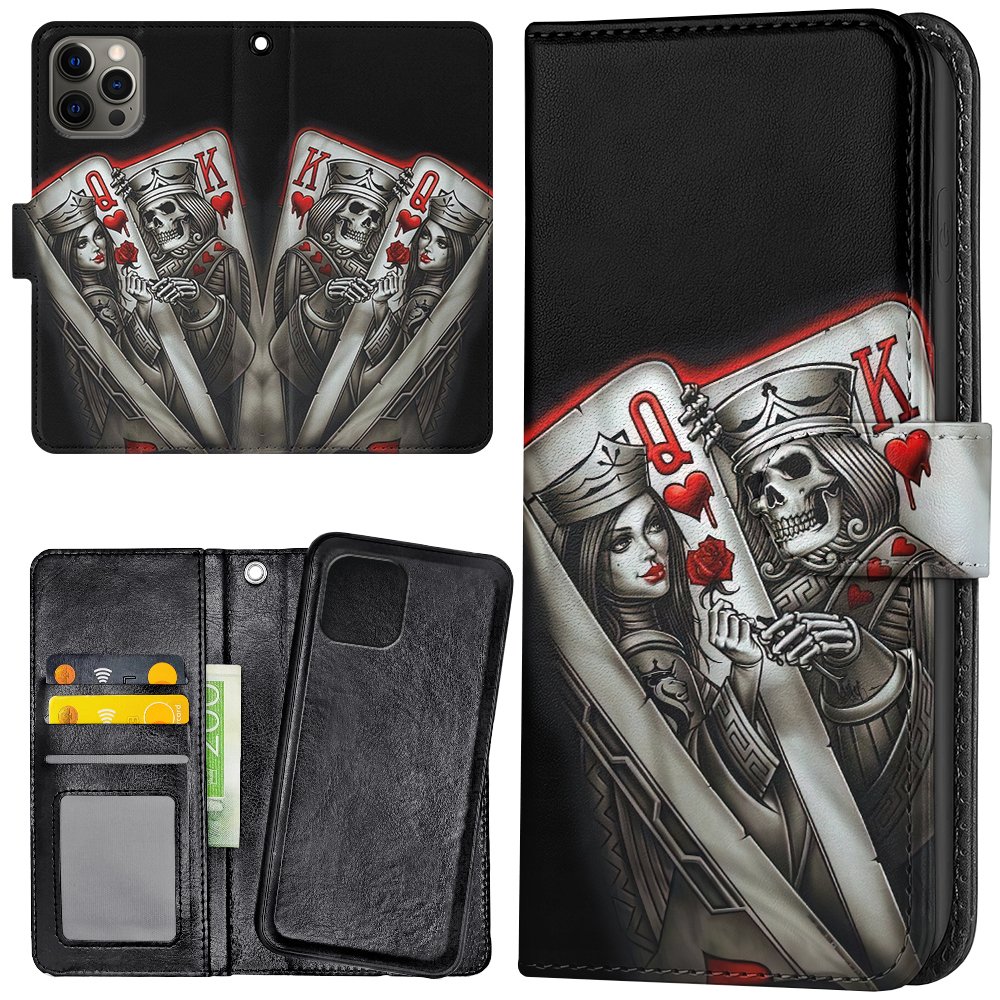 iPhone 15 Pro - Plånboksfodral/Skal King Queen Kortlek