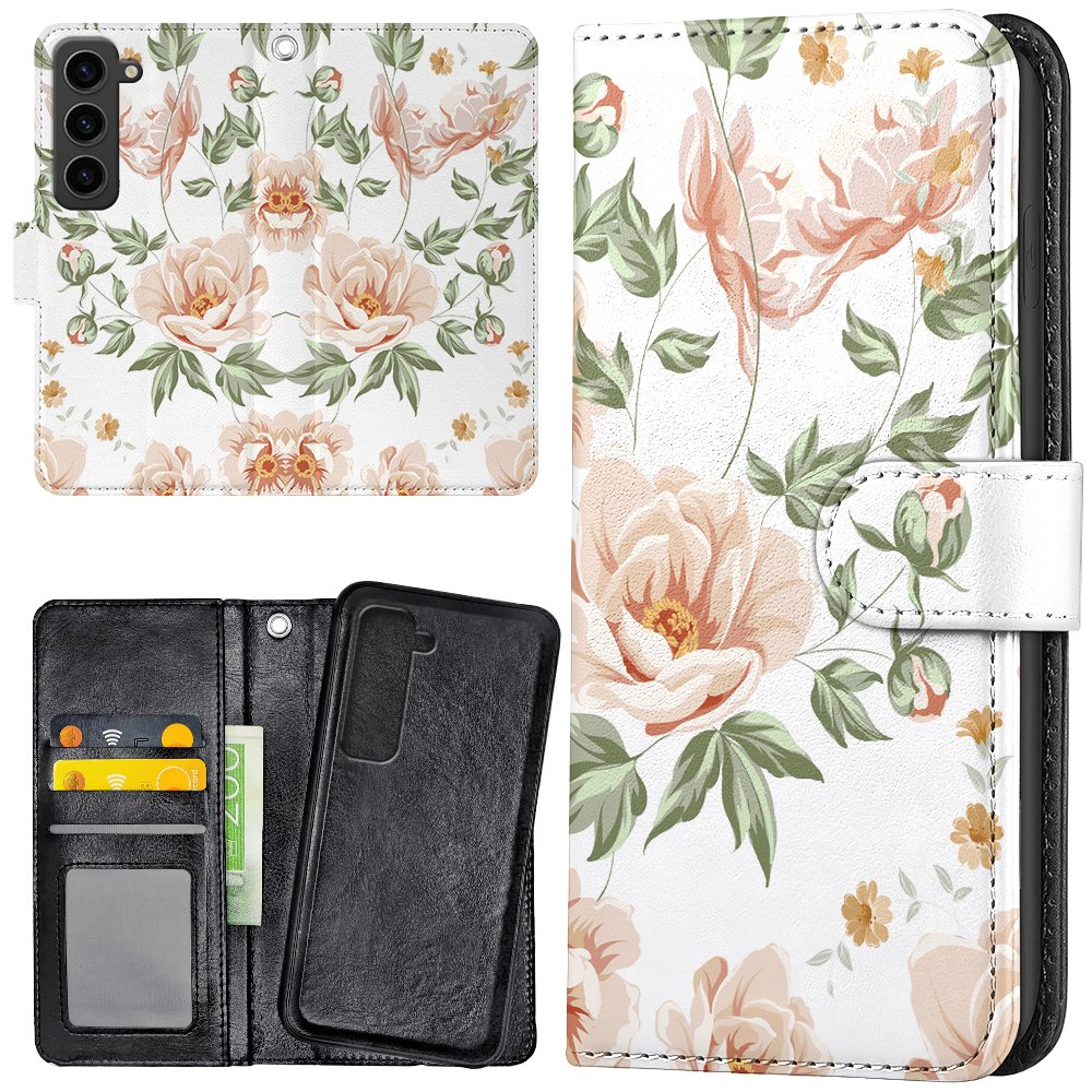 Galaxy S23 Plus - Plånboksfodral/Skal Blommönster