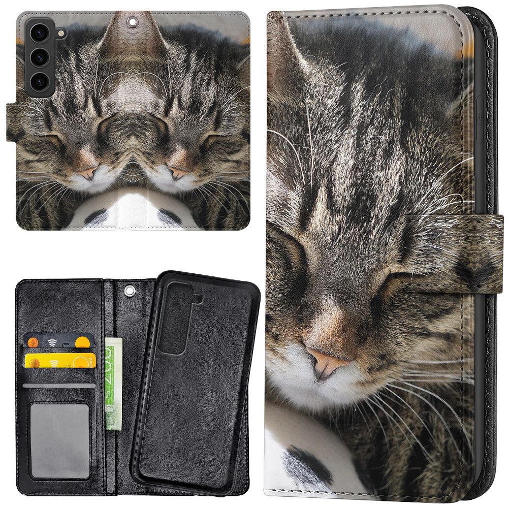 Samsung Galaxy S23 - Plånboksfodral/Skal Sovande Katt