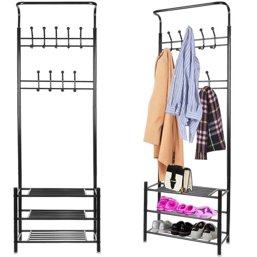 Stumtjener Stativ med Skohylle / Klesstativ – 190 cm Stumtjener Stativ med Skohylle / Klesstativ – 190 cm