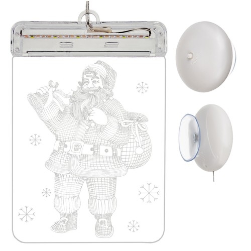 3D LED-skylt med Sugkopp - Tomte