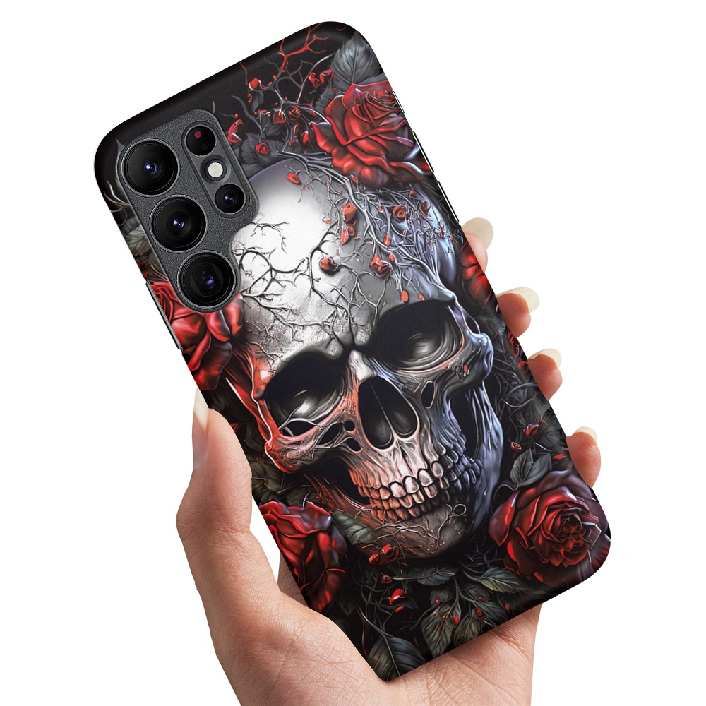 Skal / Mobilskal till Samsung Galaxy S23 Ultra - Skull Roses