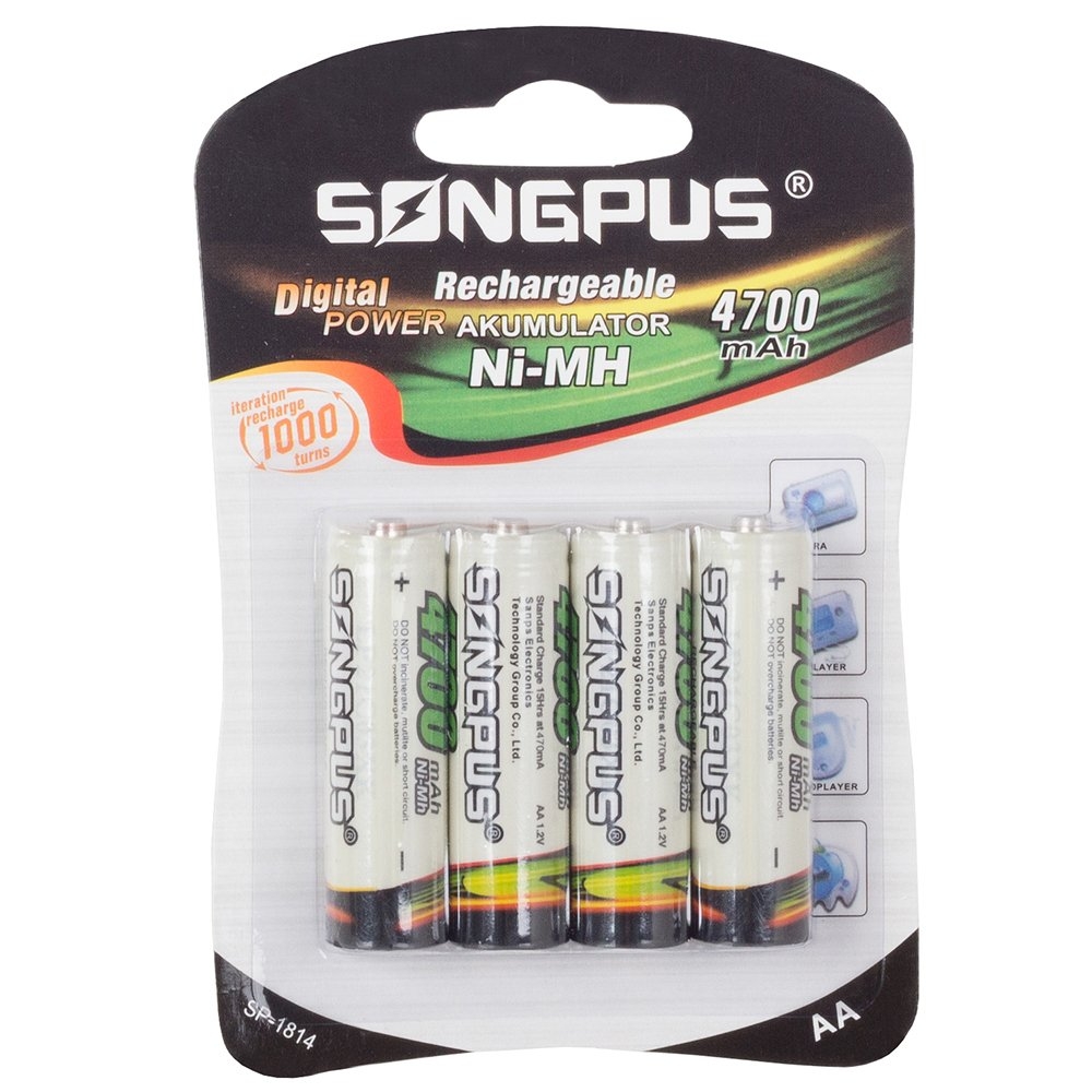 Uppladdningsbara AA-batterier - 4700 mAh - 4-Pack