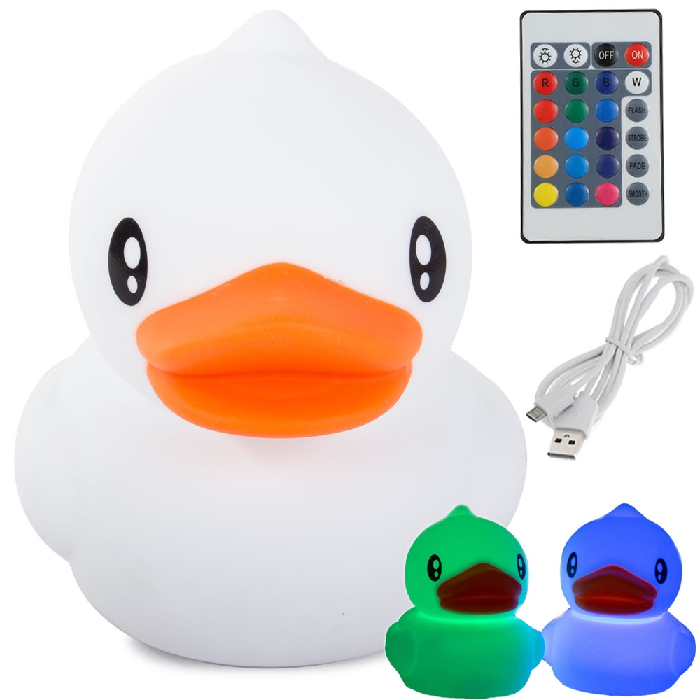 Trådlös RGB LED-lampa / Fjärrstyrd Nattlampa - Anka